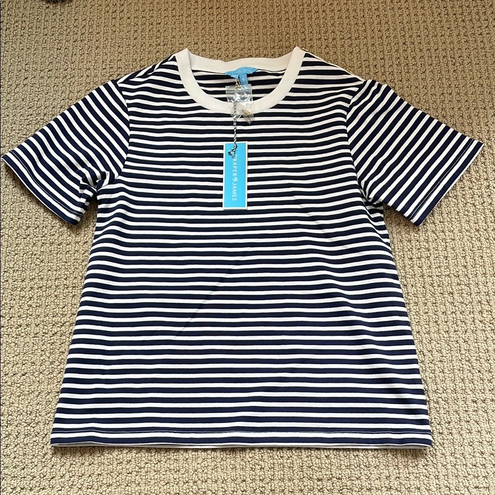 Navy and White Striped Kids Shirt